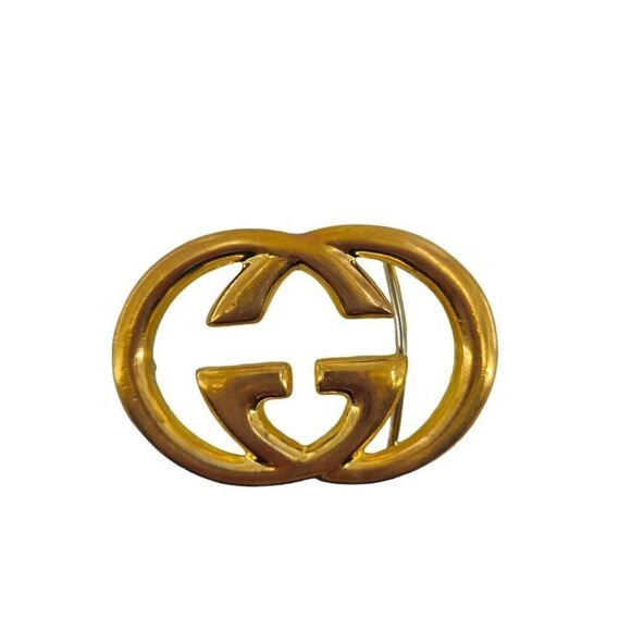 Vintage Gold Gucci Belt Buckle | Replated in 24KT Gold | Circa 1970s - Picture 1 of 4